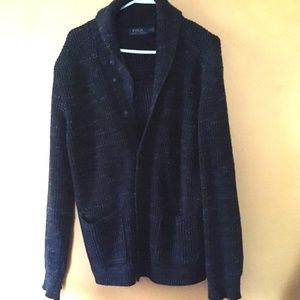 Polo Cotton Shawl-Collar Cardigan